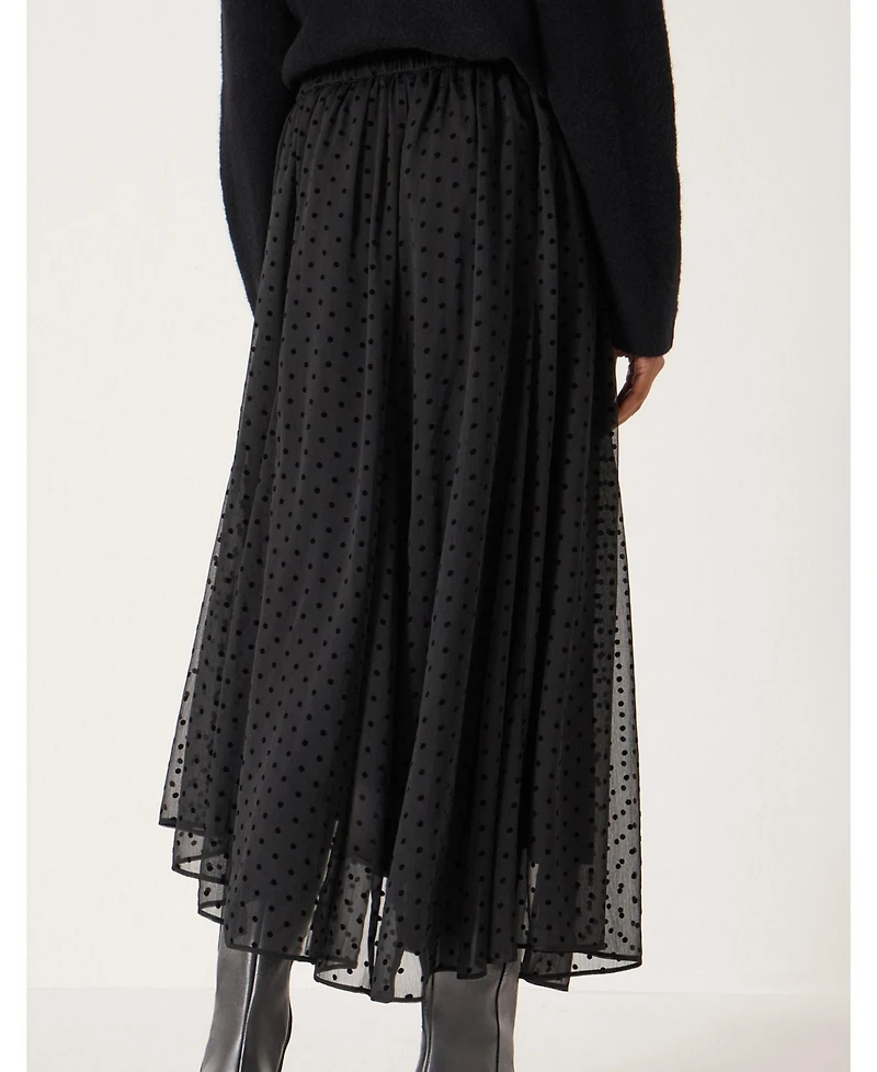 Hush Women's Asymmetrical Flocked Spot Skirt