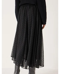 Hush Women's Asymmetrical Flocked Spot Skirt