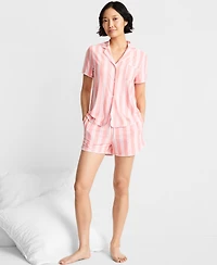 State of Day Women's Fluid Knit Notched-Collar Pajama Set Xs-3X, Exclusively at Macy's