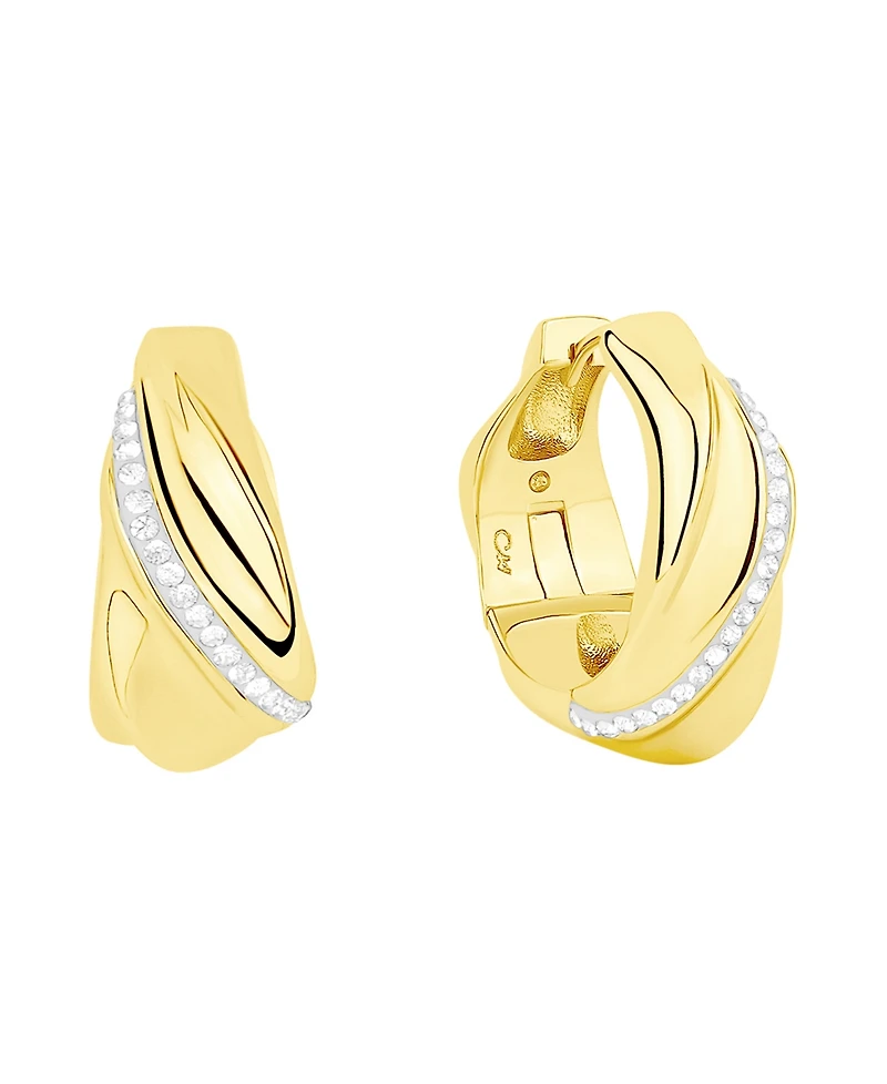 And Now This Crystal Hinged Hoop Earrings