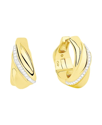 And Now This Crystal Hinged Hoop Earrings