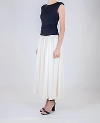 Taylor Women's Two-Toned Drop Waist Crewneck Dress