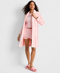 State of Day Women's Broad Stripe Cotton Robe, Macy's Exclusive