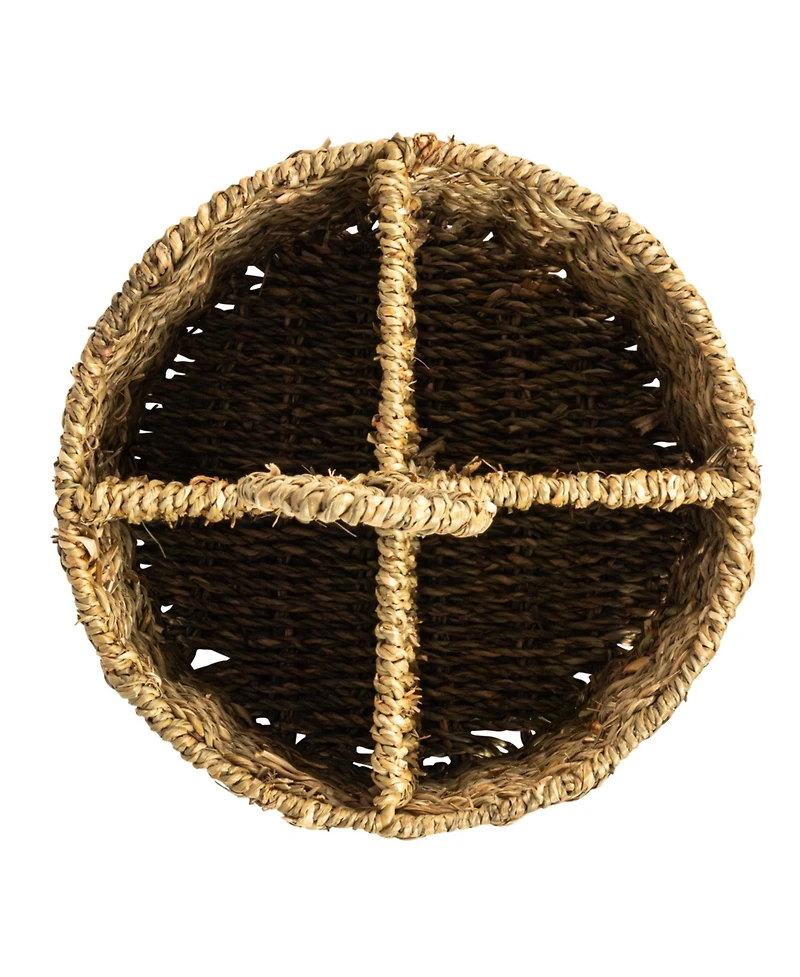 Storied Home Round Seagrass Multi-Section Caddy