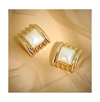 Women's The Ribbed-Diane Stud Earrings - California Gold