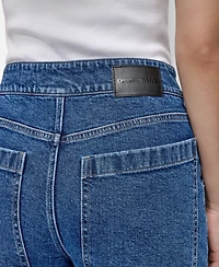 Dkny Jeans Women's High Rise Wide Leg Cargo