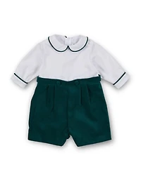 Florence Eiseman Baby Boys One Piece & Suits & Sets Pique And Velvet Short Sleeve All In One Shortall