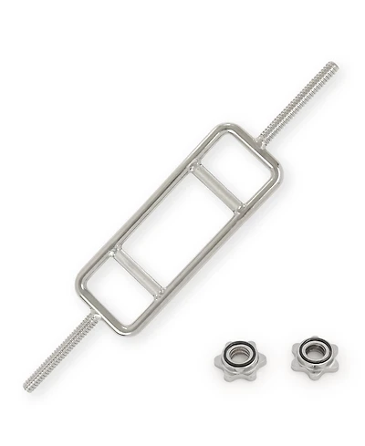 Sunny Health & Fitness 34” Threaded Chrome Tricep Bar with Star-Lock Collars