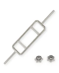 Sunny Health & Fitness 34” Threaded Chrome Tricep Bar with Star-Lock Collars