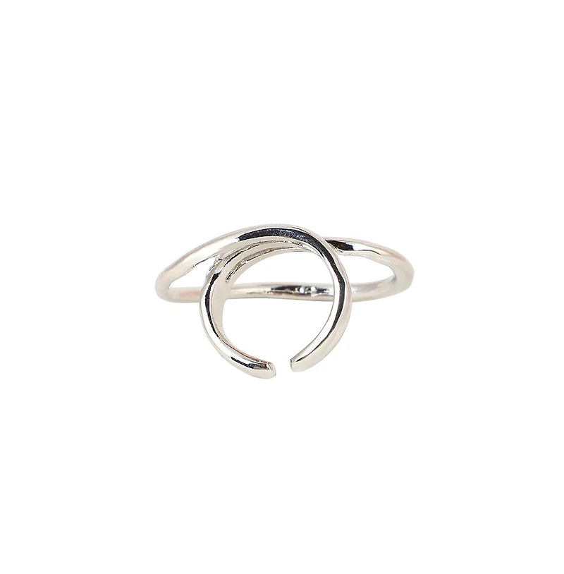 Women's The Wrap-Line Statement Ring - Chrome Silver