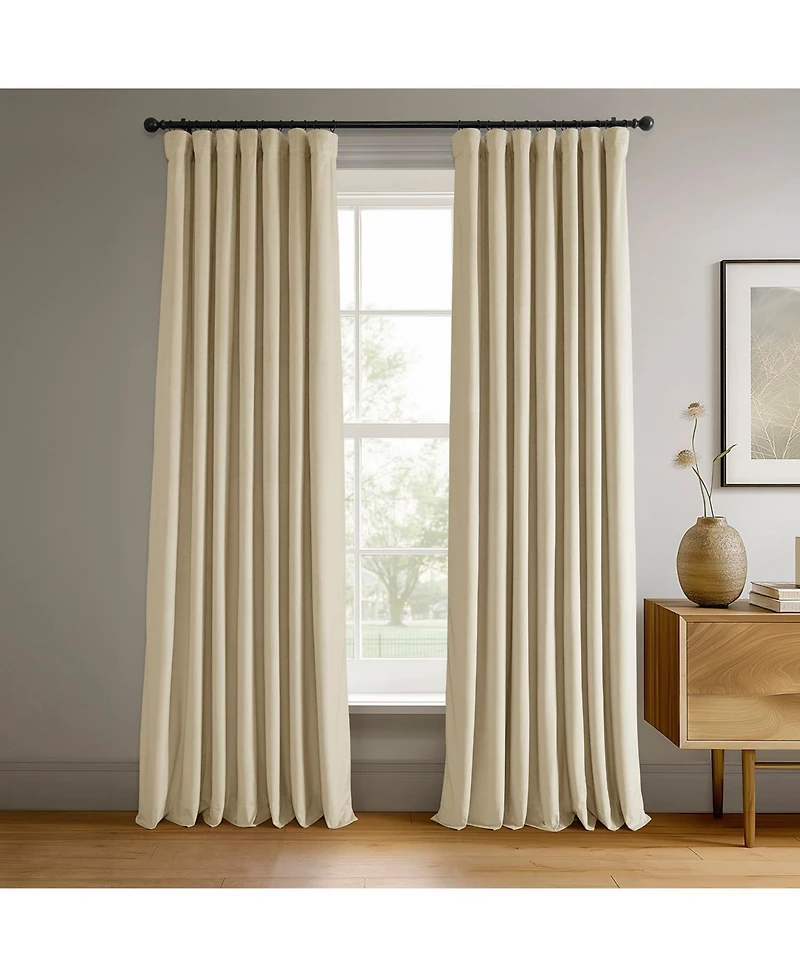 Half Price Drapes Neutral Ground Signature Velvet Blackout Curtain