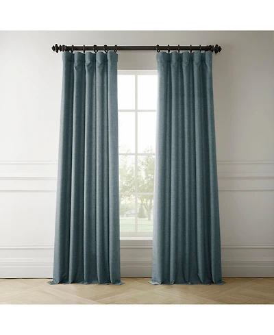 Half Price Drapes Sweden Blue Italian Faux Linen Room Darkening Curtain