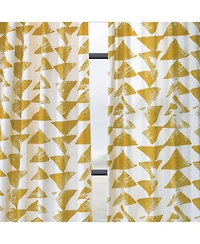 Half Price Drapes Triad Gold Geometric Printed Cotton Room Darkening Curtain