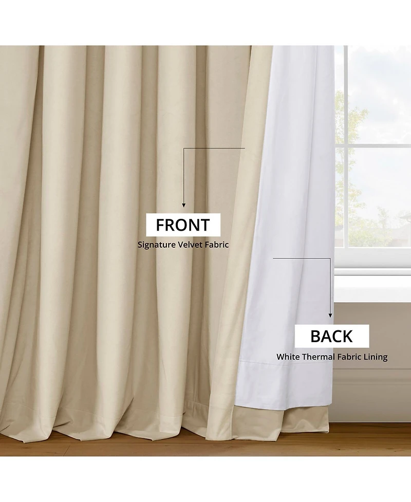 Half Price Drapes Alabaster Beige Signature Velvet Blackout Curtain