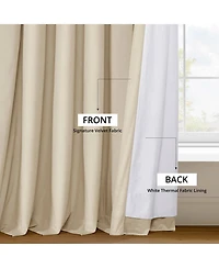 Half Price Drapes Alabaster Beige Signature Velvet Blackout Curtain