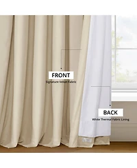 Half Price Drapes Ivory Signature Extra Wide Velvet Blackout Curtain
