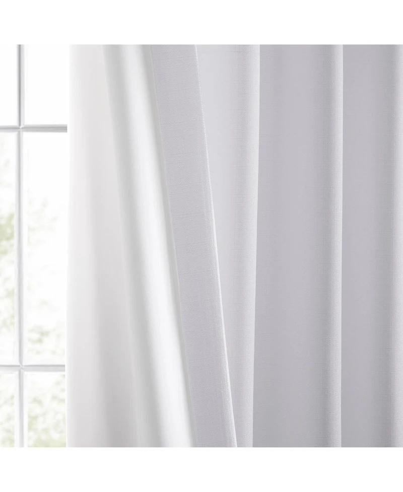 Half Price Drapes Dove White Italian Faux Linen Room Darkening Curtain