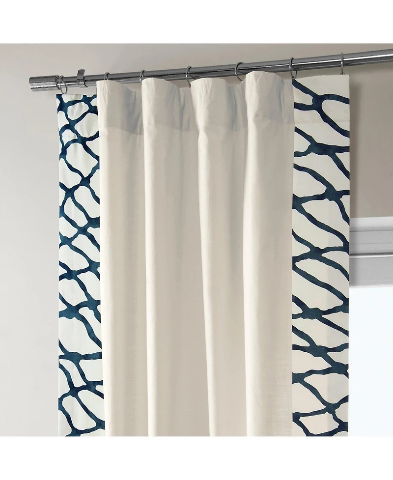 Half Price Drapes Ellis Bordered Cotton Curtain