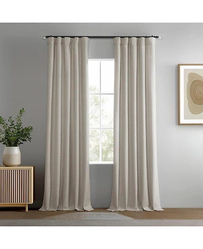 Half Price Drapes Boho Chic Faux Linen Blackout Curtain Pair (2 Panels