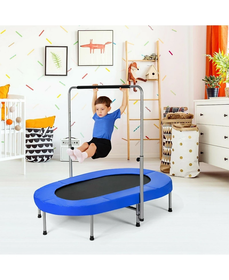 Skonyon 2-Person Foldable Mini Kids Fitness Rebounder Trampoline