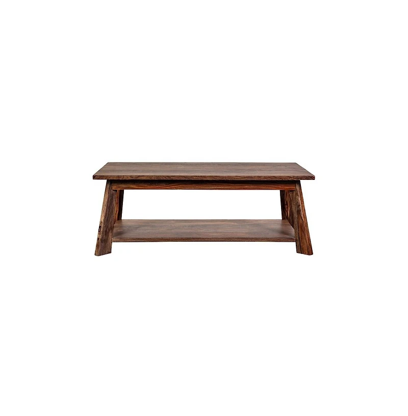 Porter Designs Kalispell Solid Sheesham Wood Coffee Table, Brown