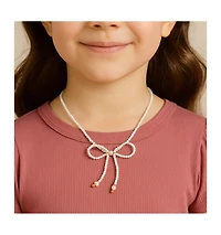 Zomi Gems Pearl Bow Necklace – Adjustable, Elegant, Lightweight Necklace