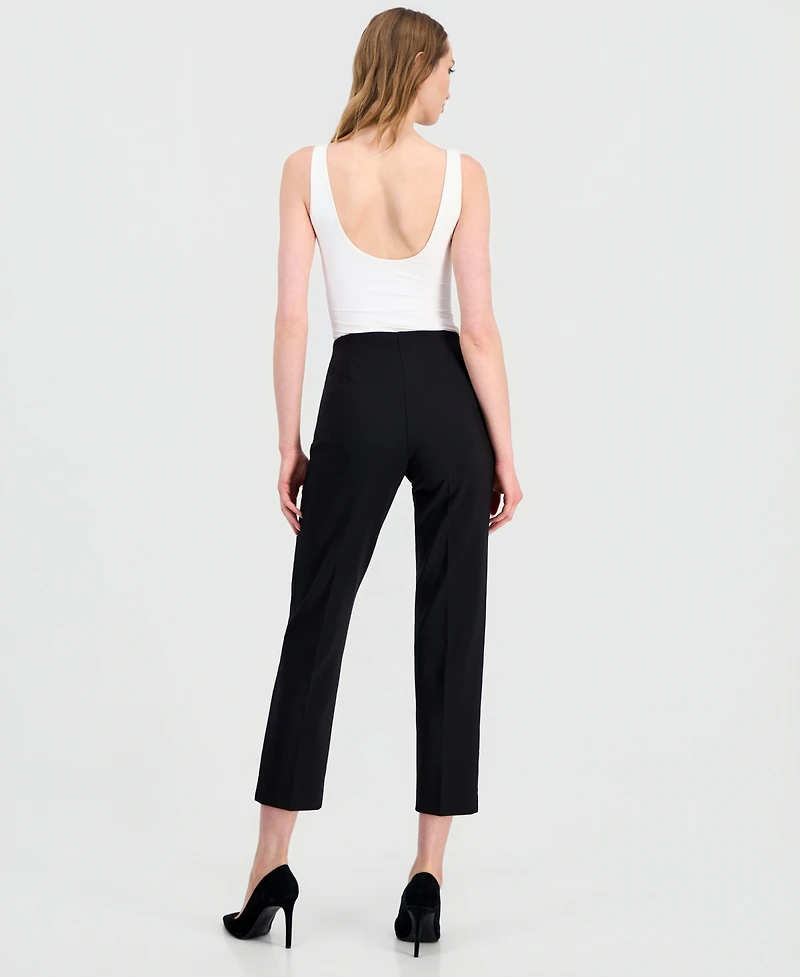 Anne Klein Women's Hollywood-Waist Straight Ankle Pants