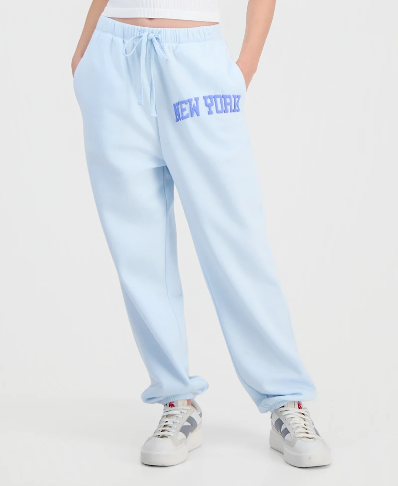 Self Esteem Juniors' New York Puff-Print Jogger Pants