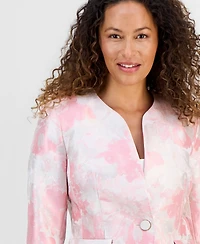 Kasper Petite Collarless Jacquard Blazer