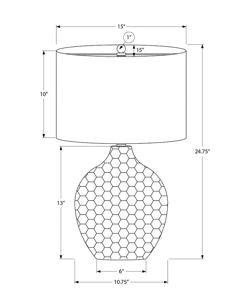 Monarch Specialties Lighting 25" Plastic Table Lamp