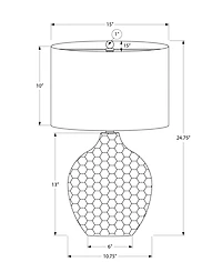 Monarch Specialties Lighting 25" Plastic Table Lamp