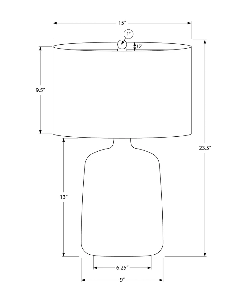 Monarch Specialties Lighting 24" Ceramic Table Lamp