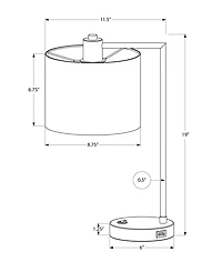 Monarch Specialties Lighting 19" Metal Table Lamp