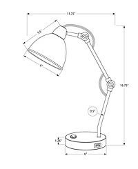 Monarch Specialties Lighting 17" Metal Table Lamp
