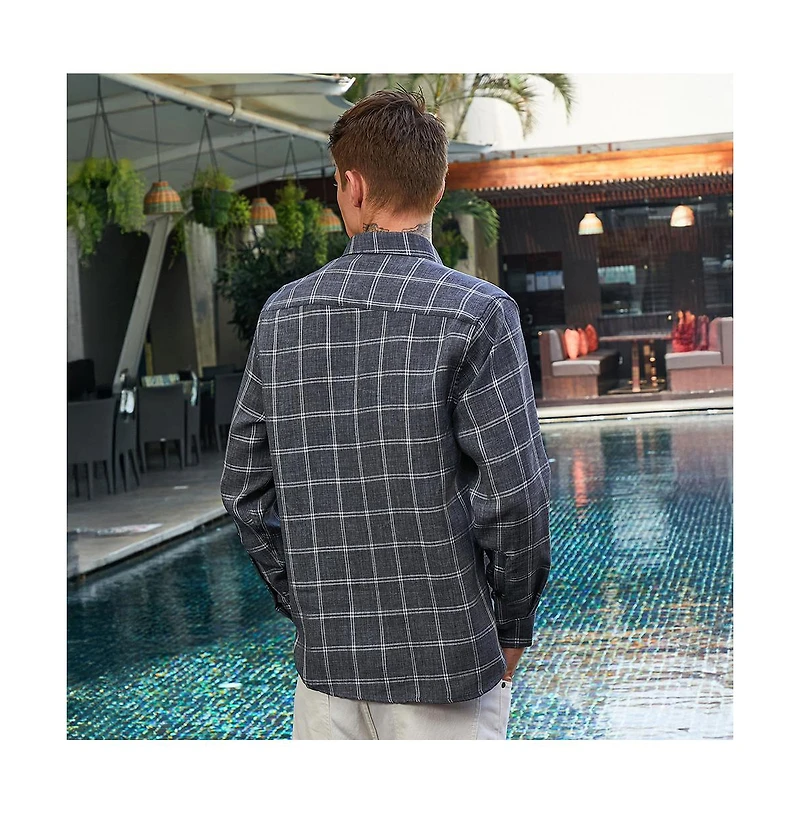 Campus Sutra Men's Charcoal Grey BiGraph-Check Shirt