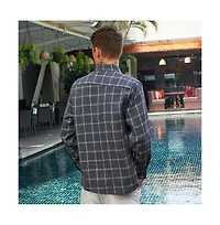 Campus Sutra Men's Charcoal Grey BiGraph-Check Shirt
