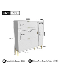 Clihome Shoe Cabinet Storage for Entryway, Modern Shoe Rack Cabinet with 3 Flip Drawers & Side Cabinet