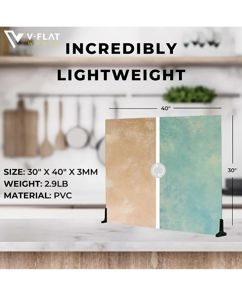 V-flat World 30x40" Double Sided Duo Board Backdrop, Miami Sky/Sahara Sand