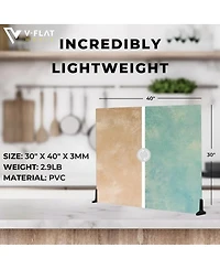 V-flat World 30x40" Double Sided Duo Board Backdrop, Miami Sky/Sahara Sand