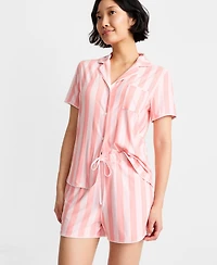 State of Day Women's Fluid Knit Notched-Collar Pajama Set Xs-3X, Exclusively at Macy's