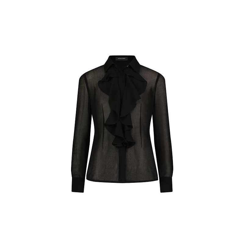 The Noli Shop Women's Georgia Semi-Sheer Blouse - Burgundy