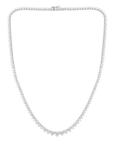 Macy's Diamond Graduated Martini Tennis Necklace (10 ct. t.w.) in 14k White Gold