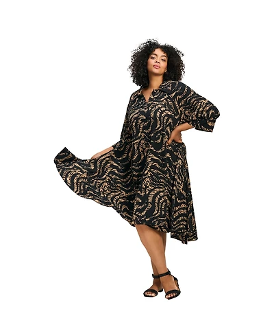 Avenue Women's Parker Hanky Hem Collared Dress