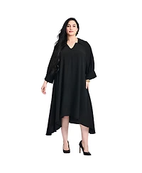 Avenue Women's Plus Parker Hanky Hem Collared Dress