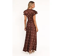 Petal and Pup Women's Brown Polka Dot Arella Maxi Dress