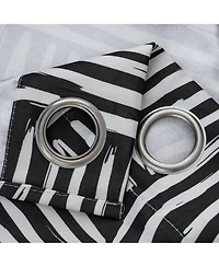 Rt Designer Collection Ashton Printed Blackout Luxurious Decorative Grommet Curtain Panel 54" x 84" Black