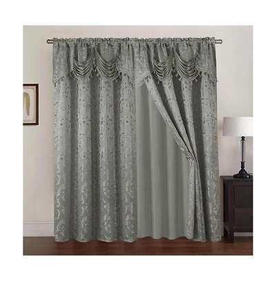 Franklin 2-Piece Rose Grommet Curtain 54" x 84" by Rt Designers Collection