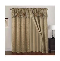 Rt Designers Collection Franklin 2-Piece Rose Grommet Curtain 54" x 84" by