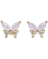 Girls Crew Crystal Lavender Remember Me Butterfly Studs