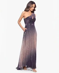 Betsy & Adam Women's One-Shoulder Crinkle Dress